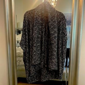 Michael Stars Open Cardigan Sweater Womens M/L Black Gray Chunky Anthropologie